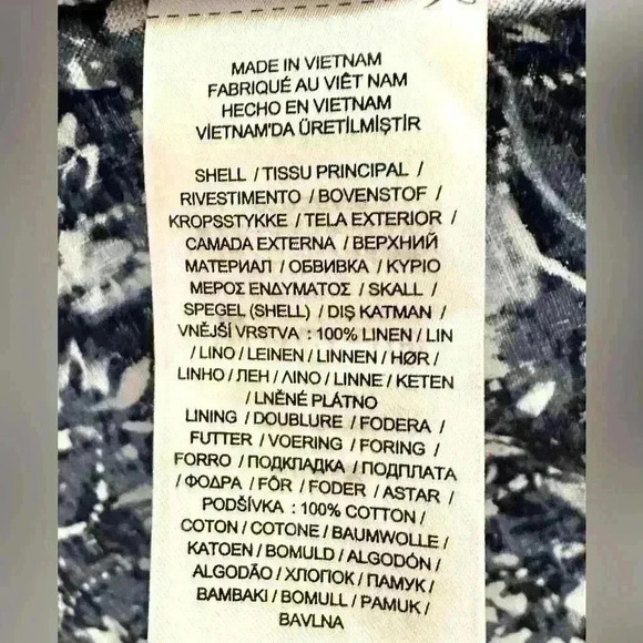 NWT Lauren Ralph Lauren Blue Patchwork-Print Linen Sleeveless Dress‎ Size 14 - Picture 9 of 13